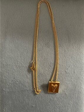 Gold Letter 'Y' Pendant Necklace - Women's Jewelry